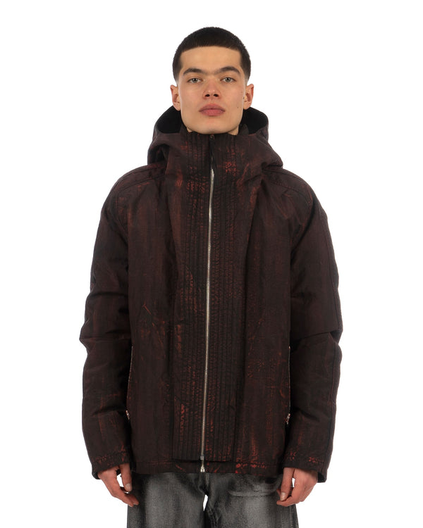 KANGHYUK | Airbag Waxed Goosedown Parka Black/ Red Wax - Concrete