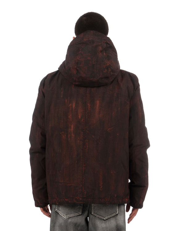 KANGHYUK | Airbag Waxed Goosedown Parka Black/ Red Wax - Concrete