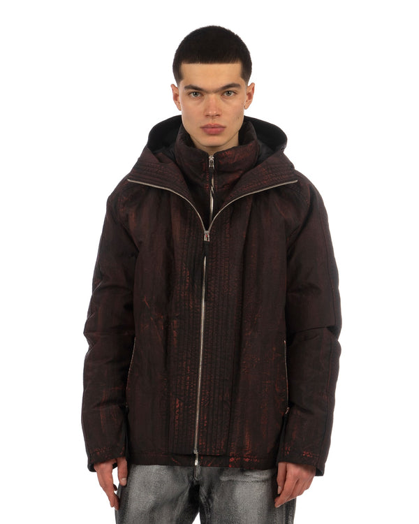 KANGHYUK | Airbag Waxed Goosedown Parka Black/ Red Wax - Concrete