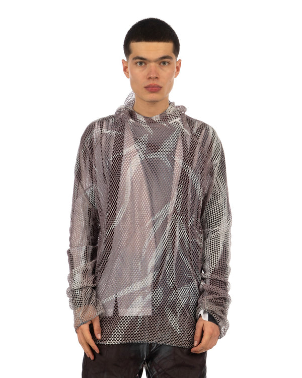 KANGHYUK | WGS Net Hoodie T-Shirt White / Black Print - Concrete