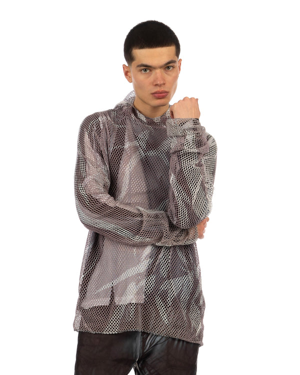 KANGHYUK | WGS Net Hoodie T-Shirt White / Black Print - Concrete