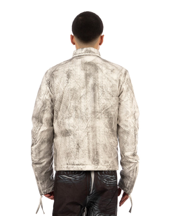KANGHYUK | Tire Embossed Rider Jacket Off White / Vintage Effect - Concrete