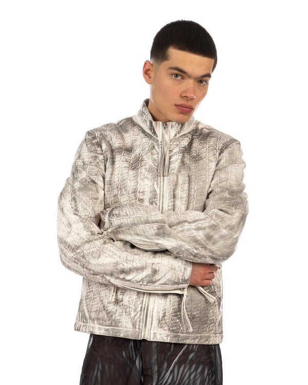 KANGHYUK | Tire Embossed Rider Jacket Off White / Vintage Effect - Concrete