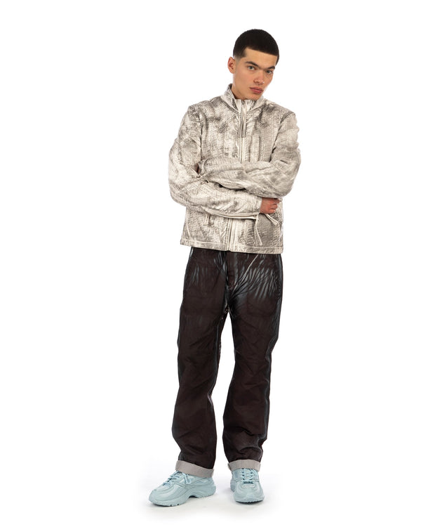 KANGHYUK | WGS Drop Crotched Airbag Trousers White / Black Print - Concrete