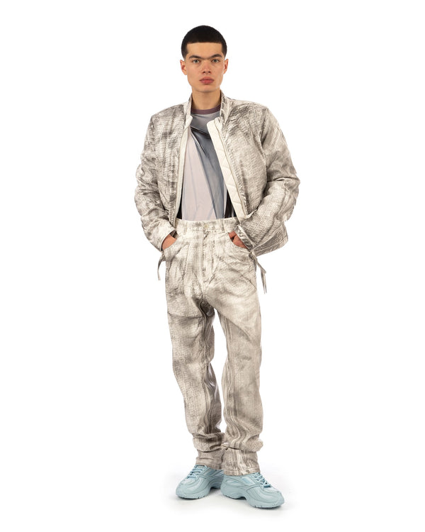 KANGHYUK | Tire Embossed Rider Jacket Off White / Vintage Effect - Concrete