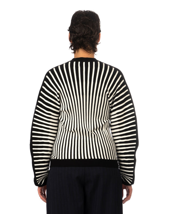 Henrik Vibskov | Ribs Knit Roundneck Black / White - Concrete