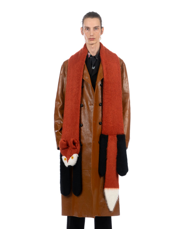 Marni | Brushed Mohair Fox Scarf Clay - Concrete