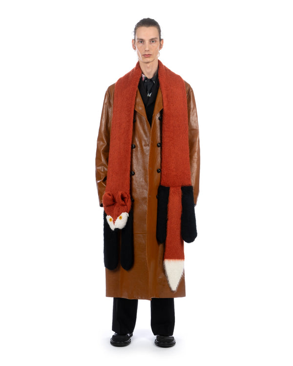 Marni | Brushed Mohair Fox Scarf Clay - Concrete