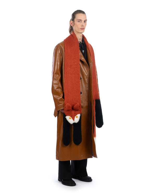 Marni | Brushed Mohair Fox Scarf Clay - Concrete