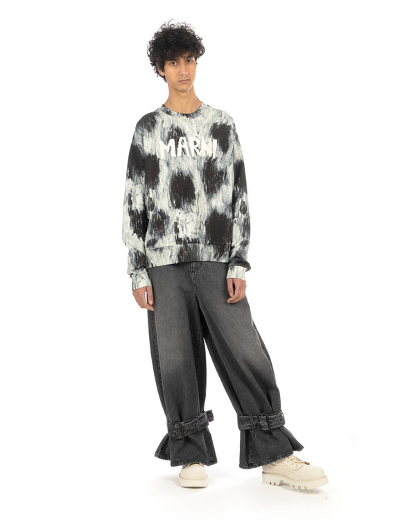 Marni | Scribble Logo Sweater Antique Silver - Concrete