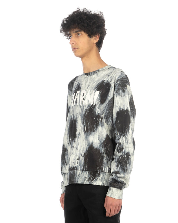 Marni | Scribble Logo Sweater Antique Silver - Concrete