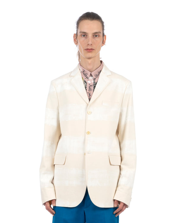 Marni | Brushed Striped Jacket Snow - Concrete