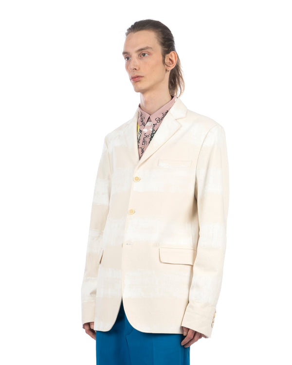 Marni | Brushed Striped Jacket Snow - Concrete