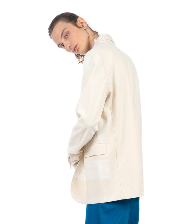 Marni | Brushed Striped Jacket Snow - Concrete
