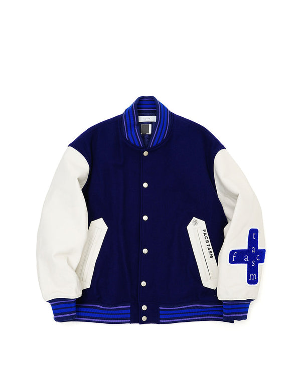 FACETASM | Stay Gold Stadium Jacket Midnight Blue - Concrete
