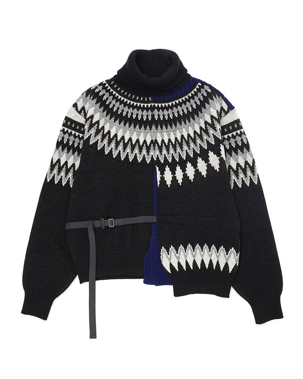 FACETASM | Deconstructed Nordic Knit Charcoal / Navy - Concrete