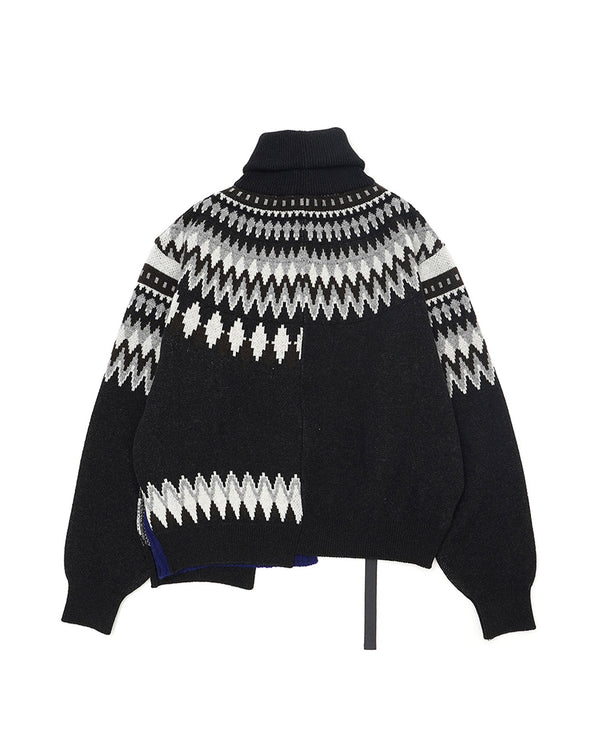 FACETASM | Deconstructed Nordic Knit Charcoal / Navy - Concrete