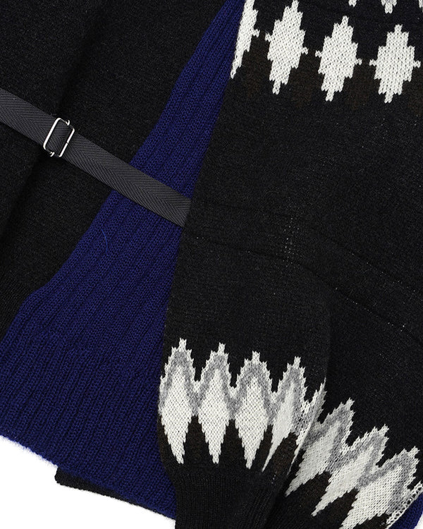 FACETASM | Deconstructed Nordic Knit Charcoal / Navy - Concrete