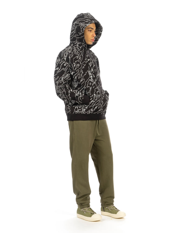 maharishi | 5130 Maha Basquiat Camo Hoodie Black - Concrete