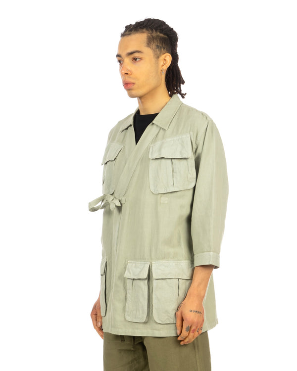 maharishi | 5210 Hemp Jungle Kimono Overshirt Sage - Concrete