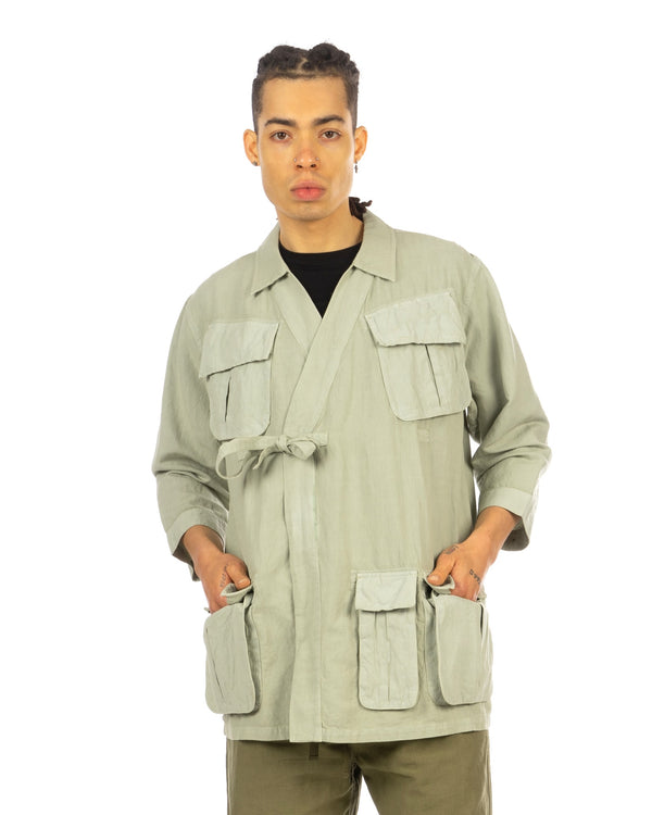 maharishi | 5210 Hemp Jungle Kimono Overshirt Sage - Concrete