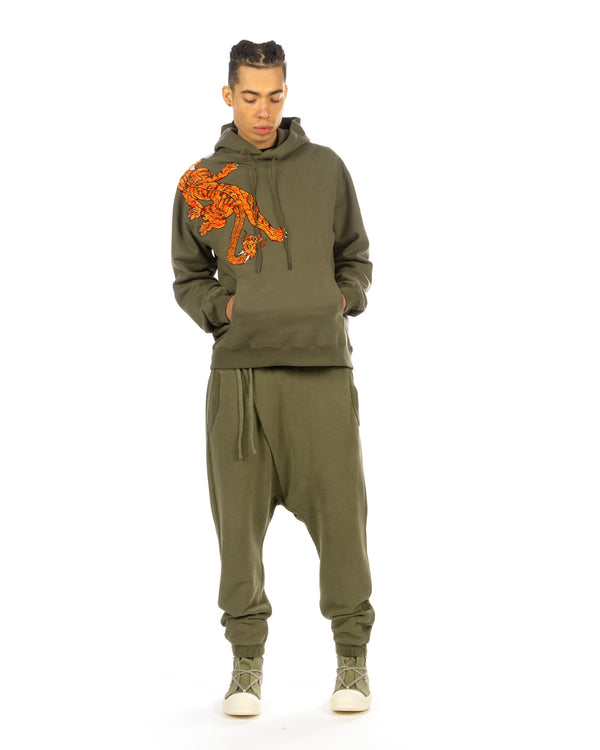 maharishi | 5003 Kesagiri Hemp Low Sweatpants Olive - Concrete