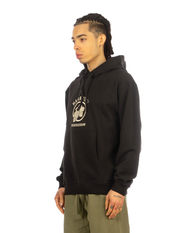 maharishi | 1102 Kamon Embroidered Hooded Sweat Black - Concrete