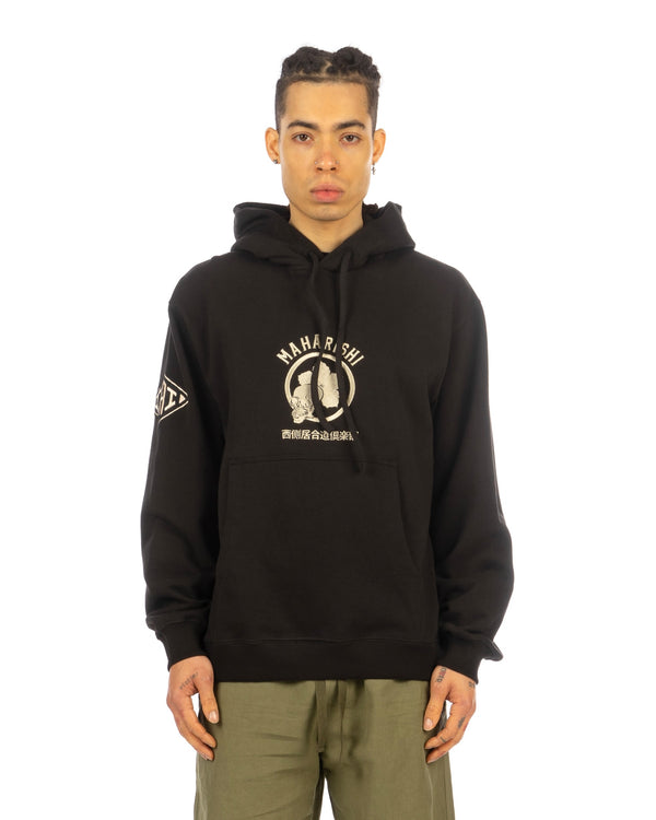 maharishi | 1102 Kamon Embroidered Hooded Sweat Black - Concrete