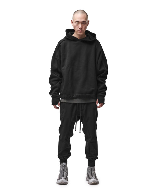 thom krom | M S 192 Cotton Pullover Hoodie Black - Concrete
