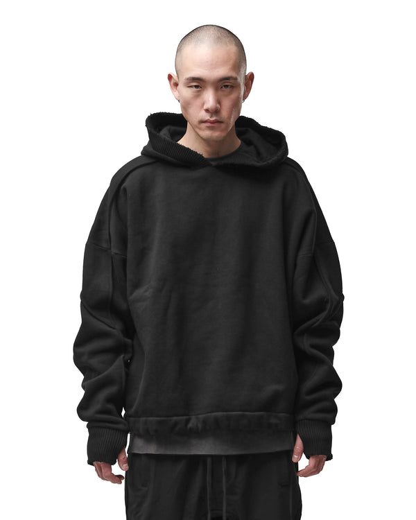 thom krom | M S 192 Cotton Pullover Hoodie Black - Concrete