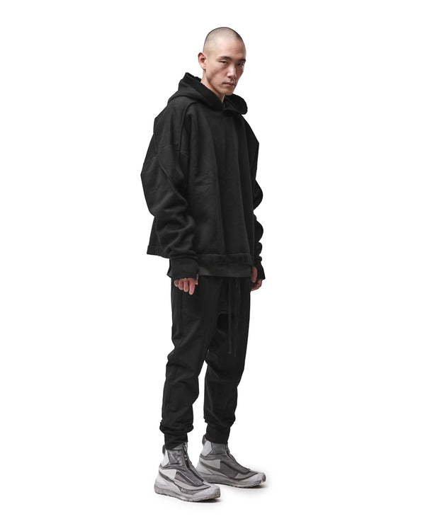 thom krom | M S 192 Cotton Pullover Hoodie Black - Concrete