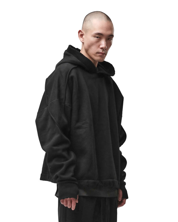 thom krom | M S 192 Cotton Pullover Hoodie Black - Concrete