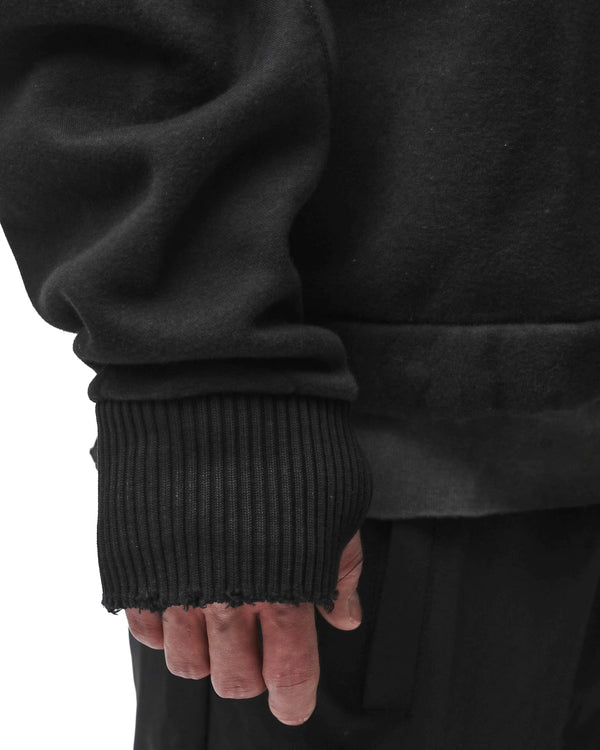thom krom | M S 192 Cotton Pullover Hoodie Black - Concrete