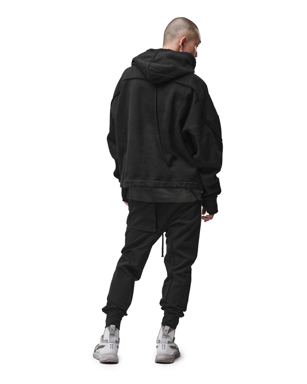 thom krom | M S 192 Cotton Pullover Hoodie Black - Concrete