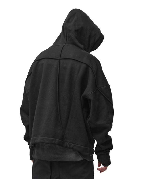 thom krom | M S 192 Cotton Pullover Hoodie Black - Concrete