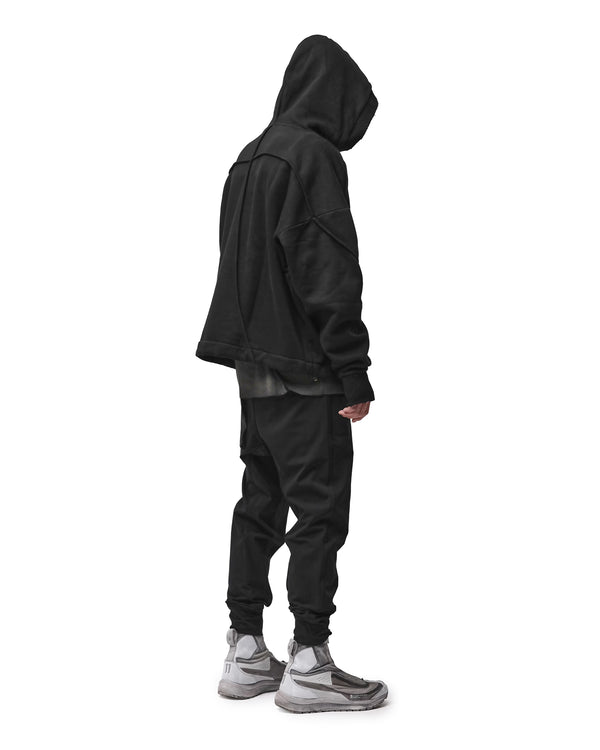 thom krom | M S 192 Cotton Pullover Hoodie Black - Concrete