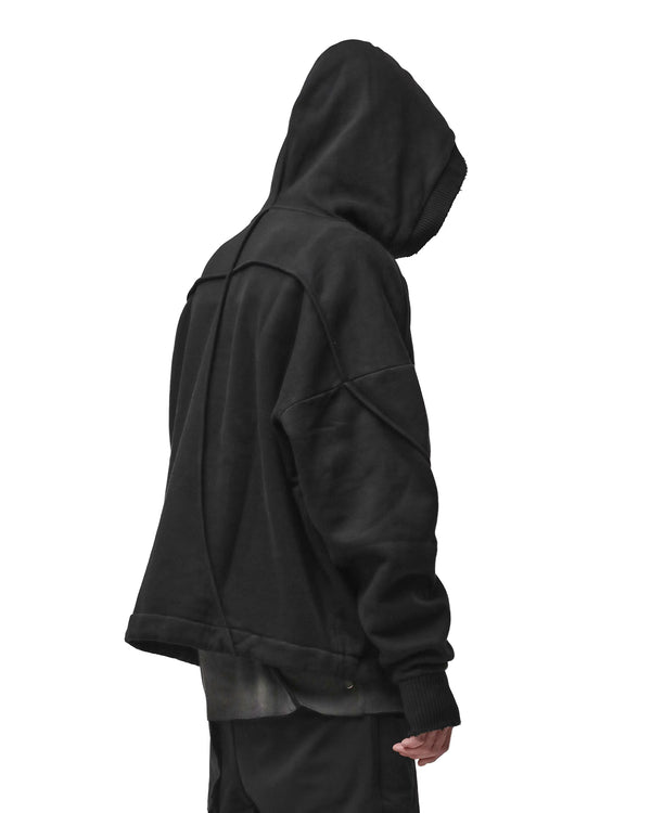 thom krom | M S 192 Cotton Pullover Hoodie Black - Concrete