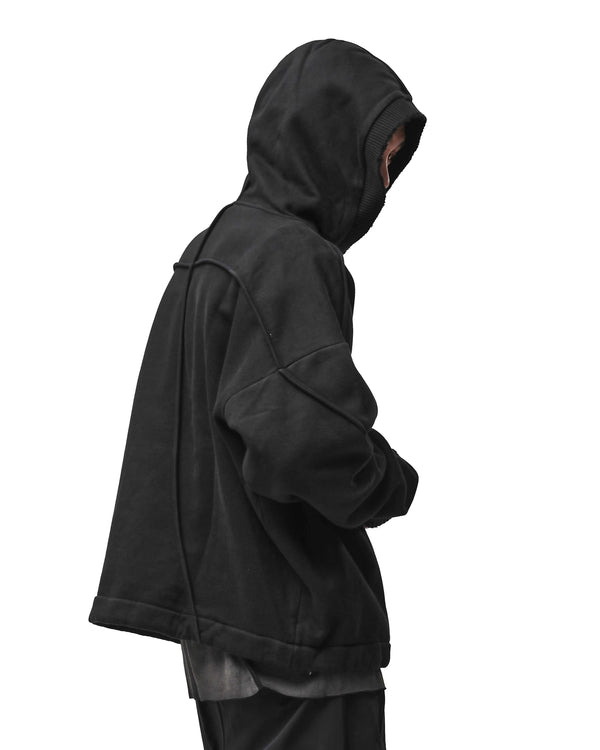 thom krom | M S 192 Cotton Pullover Hoodie Black - Concrete