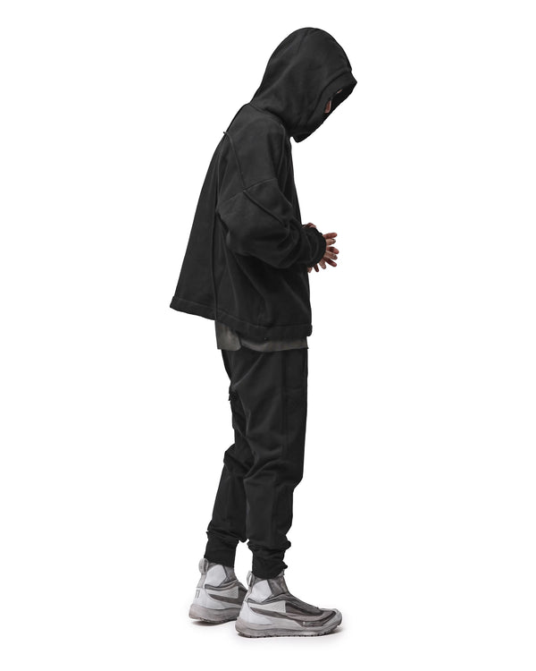 thom krom | M S 192 Cotton Pullover Hoodie Black - Concrete