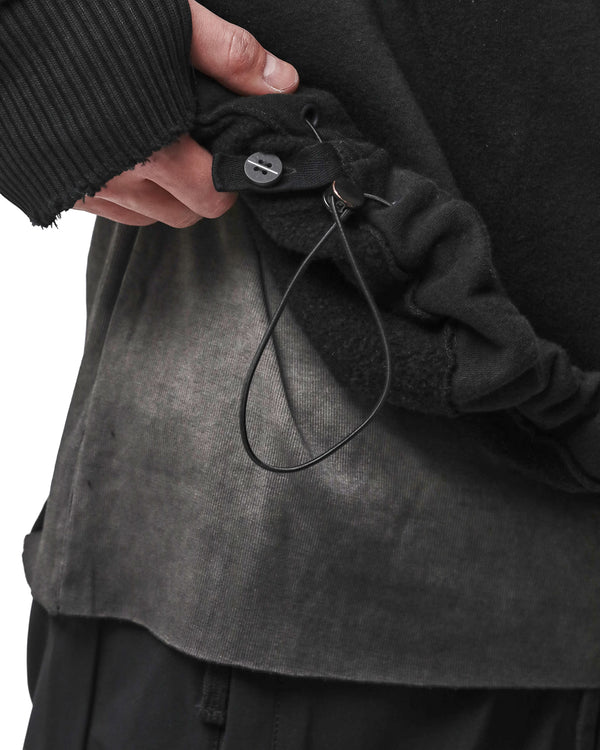 thom krom | M S 192 Cotton Pullover Hoodie Black - Concrete