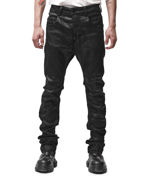 thom krom | M T 107 Denim Trousers Coated Black - Concrete