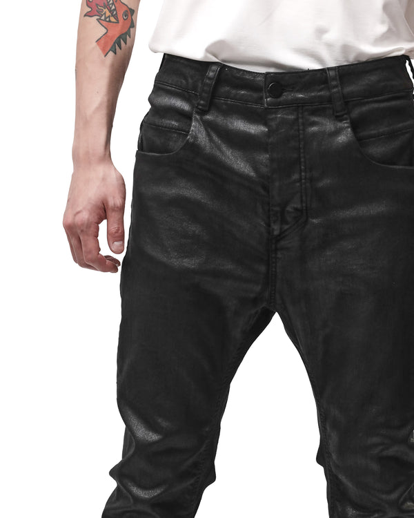 thom krom | M T 107 Denim Trousers Coated Black - Concrete