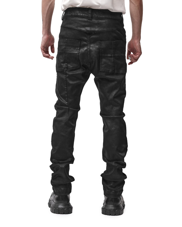 thom krom | M T 107 Denim Trousers Coated Black - Concrete