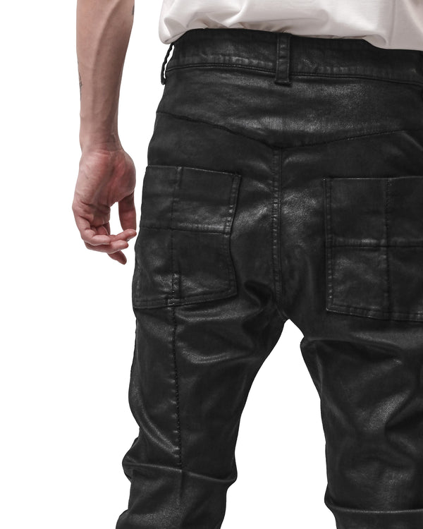 thom krom | M T 107 Denim Trousers Coated Black - Concrete