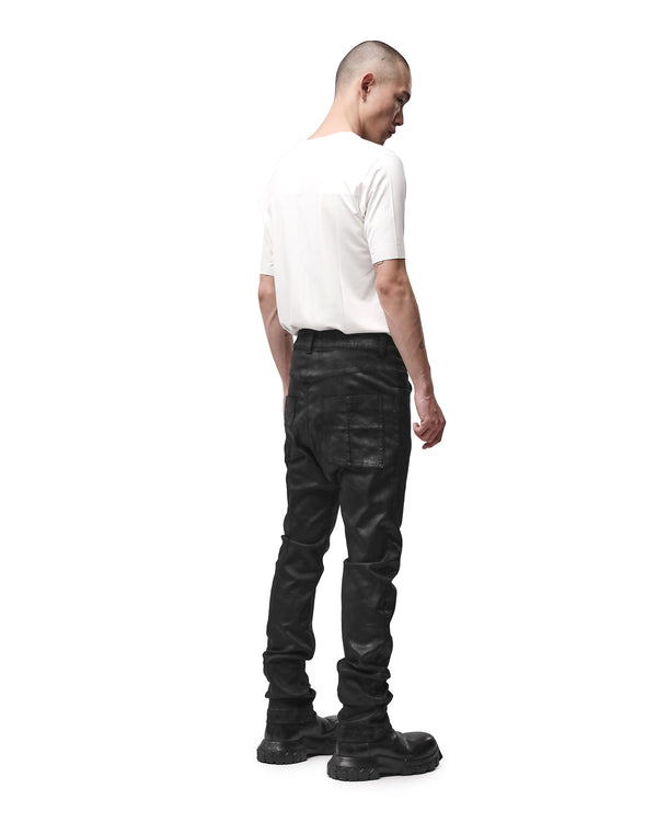 thom krom | M T 107 Denim Trousers Coated Black - Concrete