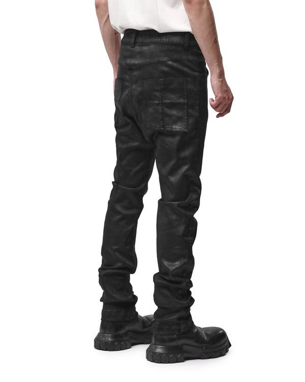 thom krom | M T 107 Denim Trousers Coated Black - Concrete