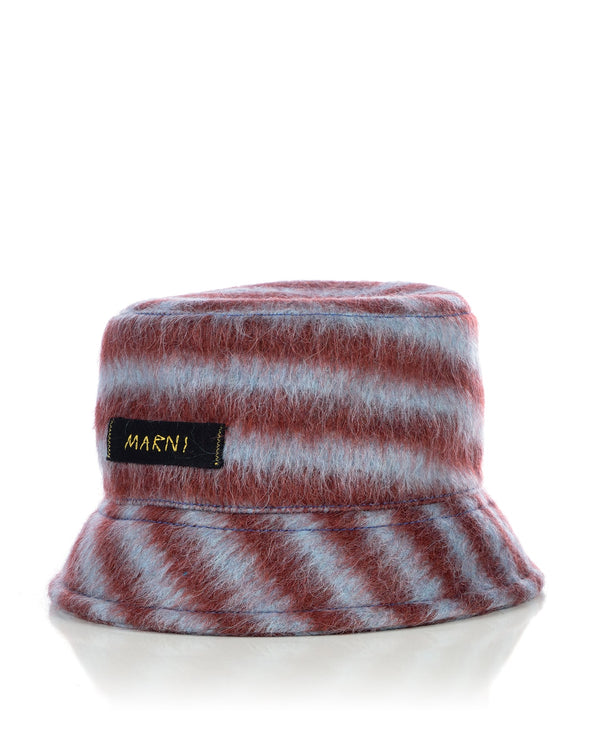 Marni | Capelli Mohair Bucket Hat Burgundy - Concrete