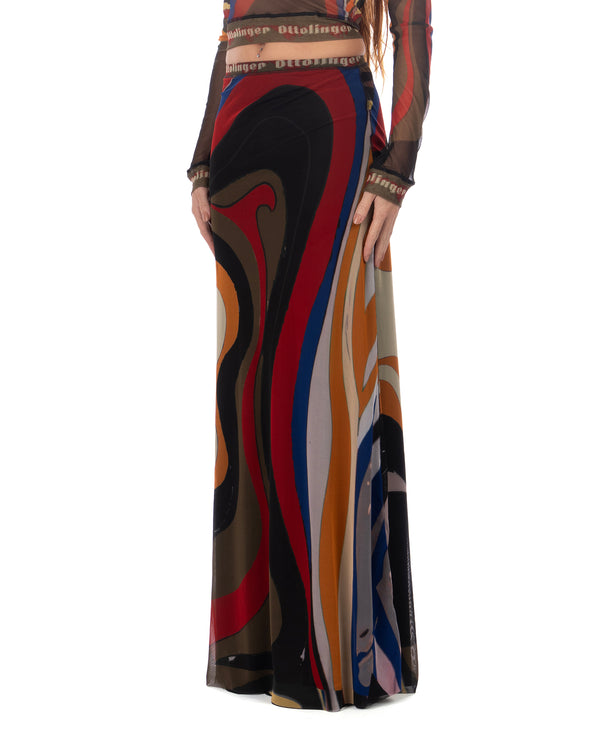 OTTOLINGER | Mesh Maxi Skirt Psychedelic Print