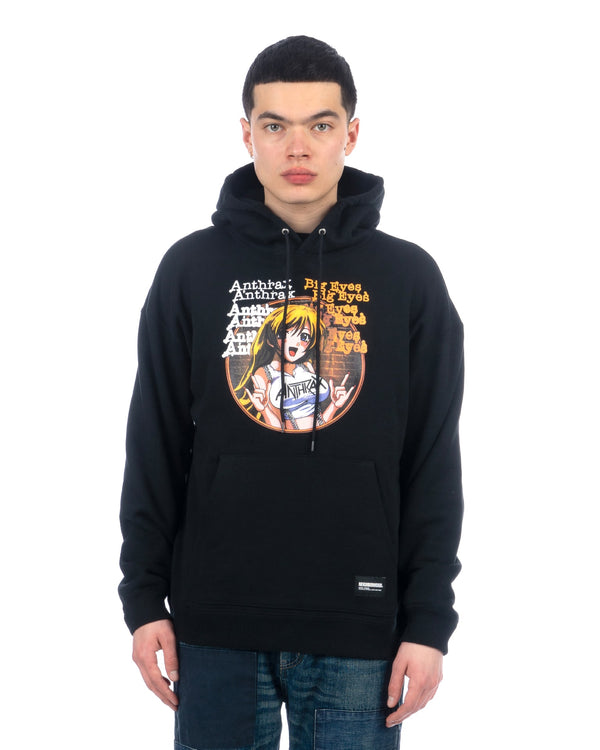 NEIGHBORHOOD | x ANTHRAX Hoodie 'Big Eyes' Black - Concrete