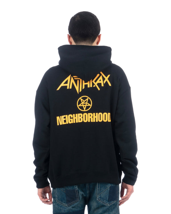 NEIGHBORHOOD | x ANTHRAX Hoodie 'Big Eyes' Black - Concrete